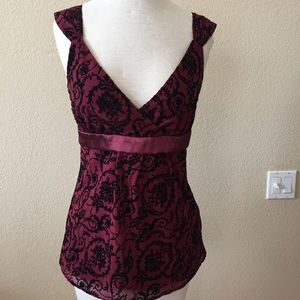 Apt 9 top floral velvet with sash size small